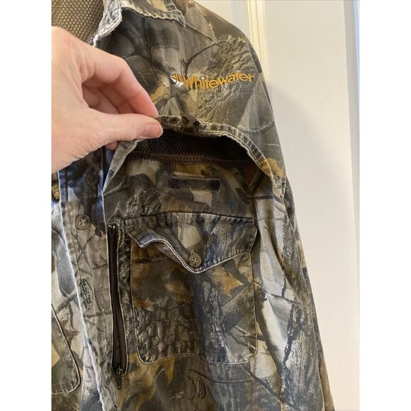 Vtg Whitewater Shirt RealTree Camo Hunting Outdoor Camp Cotton Jacket Men's XL - Picture 6 of 11